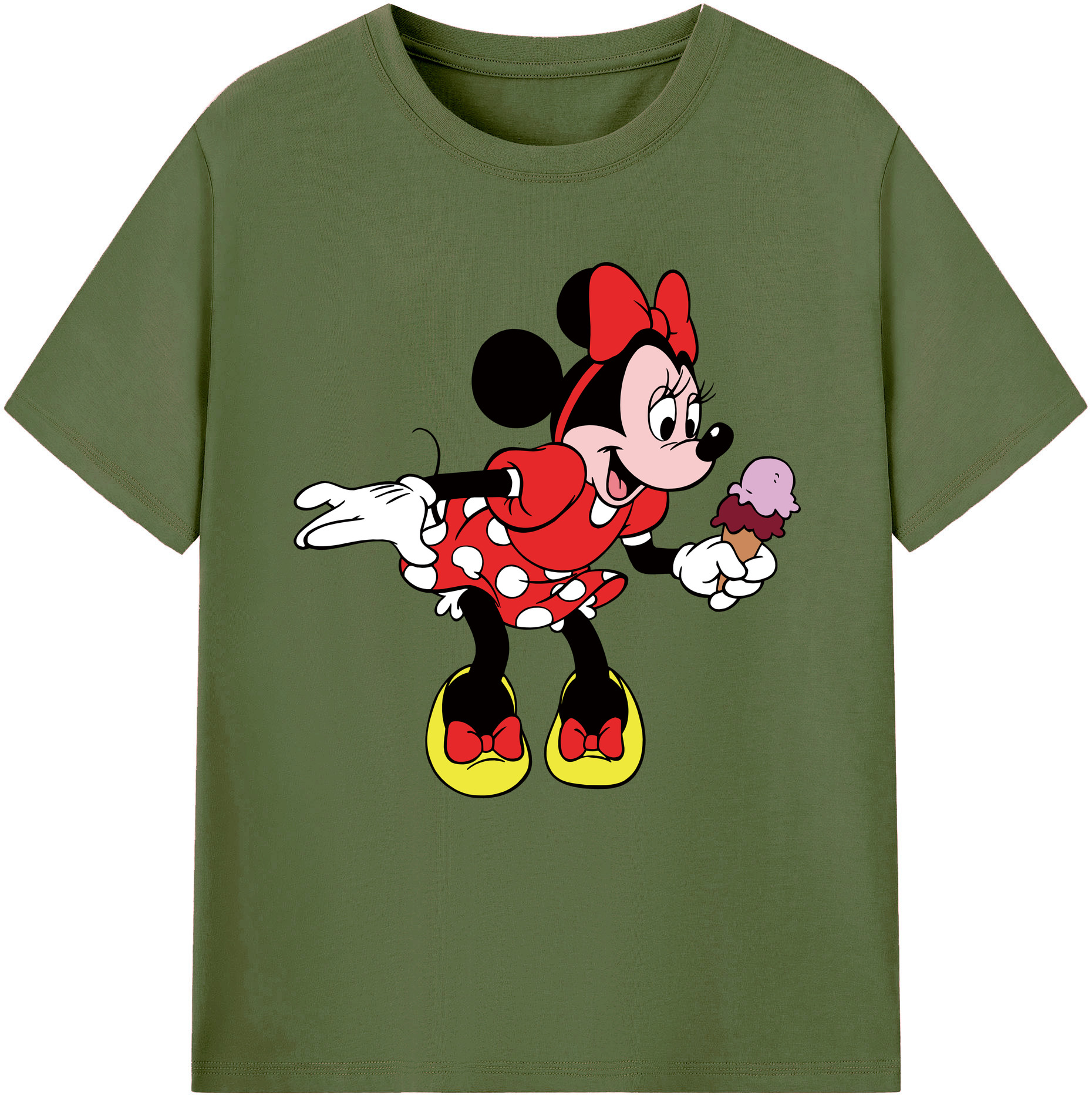 （画像用） ミッキーマウス Mickey Mouse 綿100％半袖Tシャツ（フロントプリント）